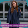 Shiny Navy Blue Graduation Gown by Wholesale Grad Supply