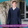Shiny Navy Blue Graduation Gown by Wholesale Grad Supply