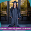 Shiny Navy Blue Graduation Gown & Cap by Wholesale Grad Supply