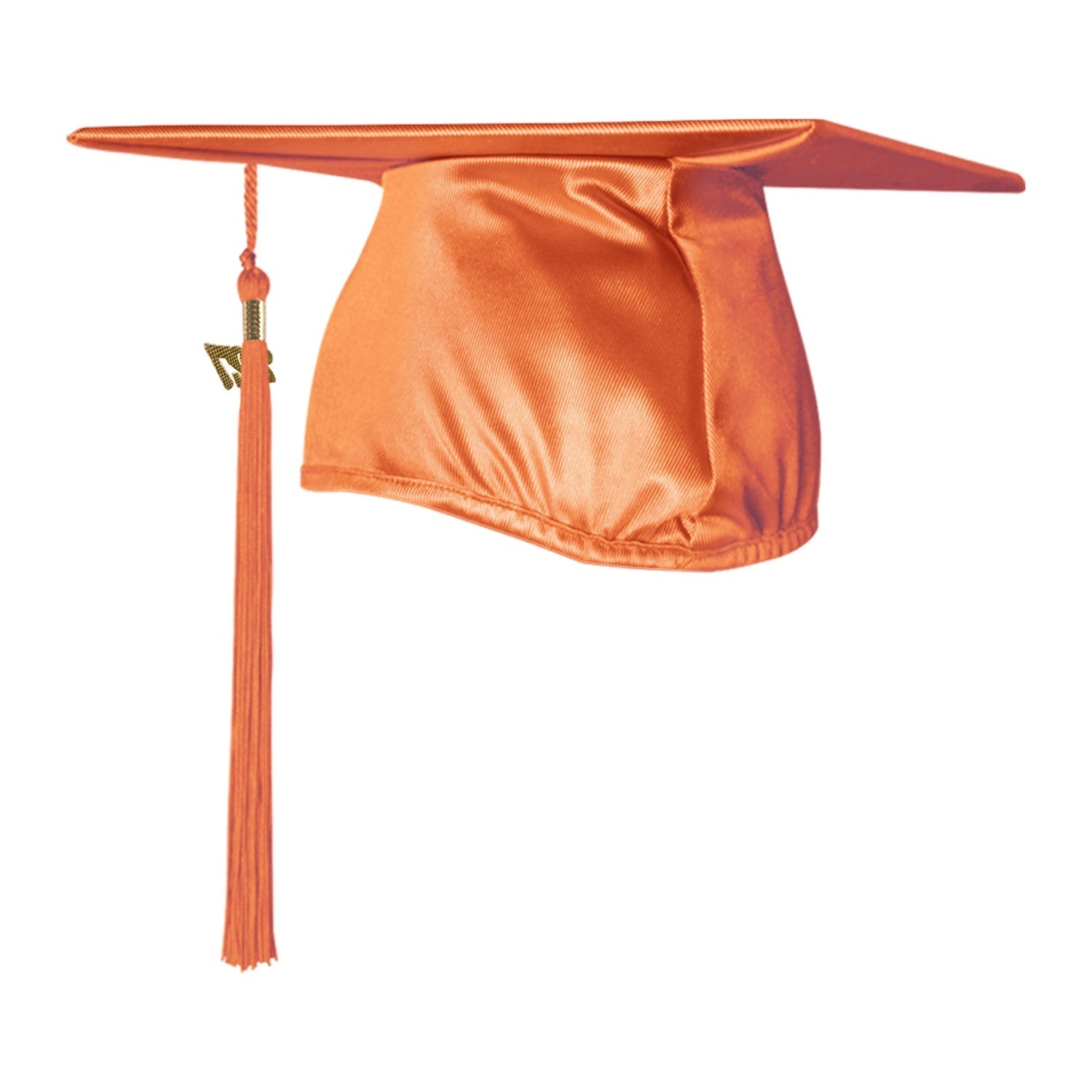 Shiny Orange Graduation Cap & Tassel by Wholesale Grad Supply