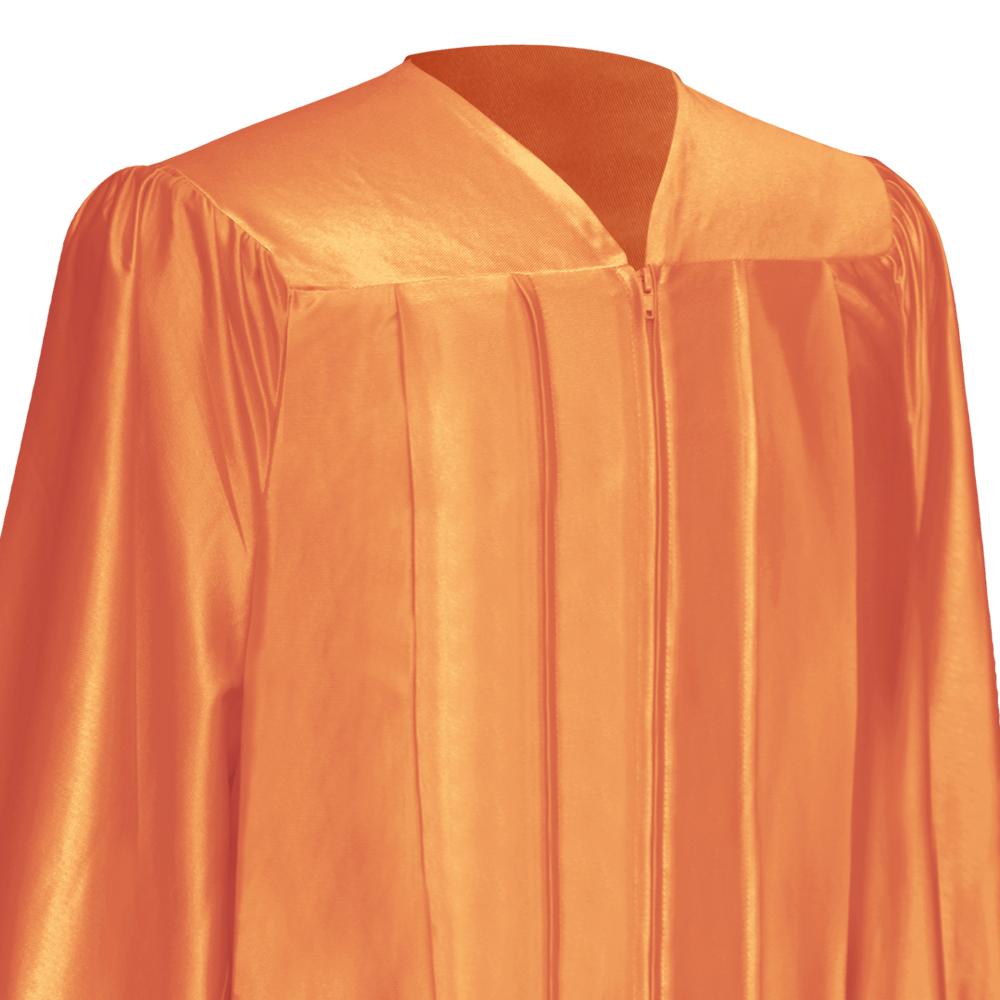 Shiny Orange Graduation Gown by Wholesale Grad Supply