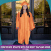Shiny Orange Graduation Gown & Cap by Wholesale Grad Supply