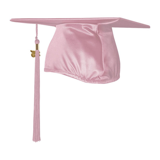 Shiny Pink Graduation Cap & Tassel by Wholesale Grad Supply