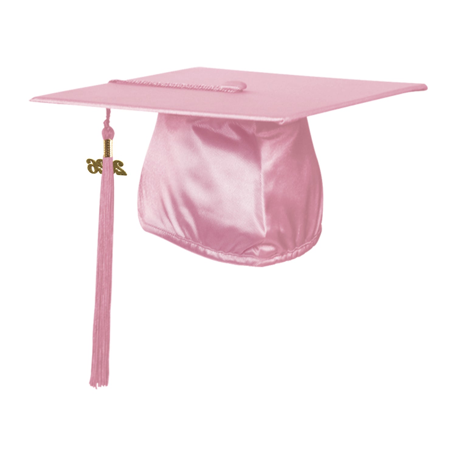 Shiny Pink Graduation Cap & Tassel by Wholesale Grad Supply