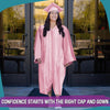 Shiny Pink Graduation Gown & Cap by Wholesale Grad Supply