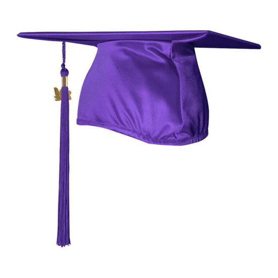 Shiny Purple Graduation Cap & Tassel by Wholesale Grad Supply