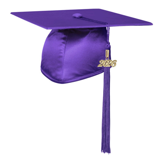 Shiny Purple Graduation Cap & Tassel by Wholesale Grad Supply