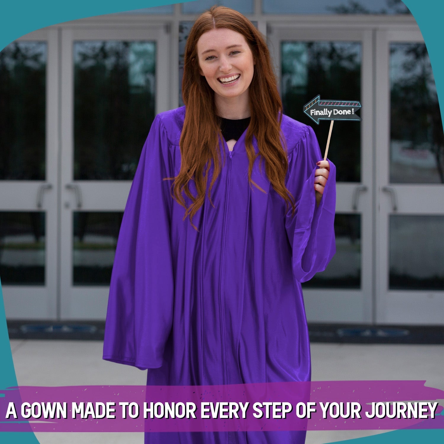Shiny Purple Graduation Gown by Wholesale Grad Supply