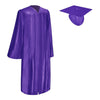 Shiny Purple Graduation Gown & Cap by Wholesale Grad Supply