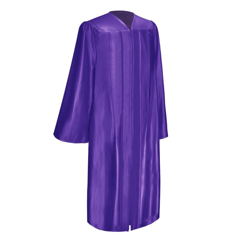 Shiny Purple Graduation Gown & Cap by Wholesale Grad Supply