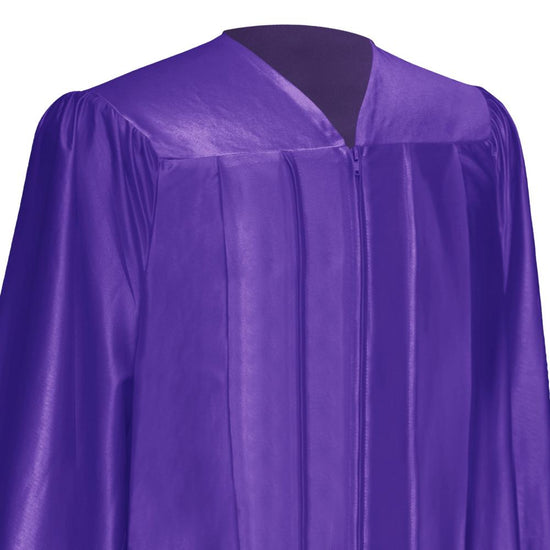Shiny Purple Graduation Gown & Cap by Wholesale Grad Supply