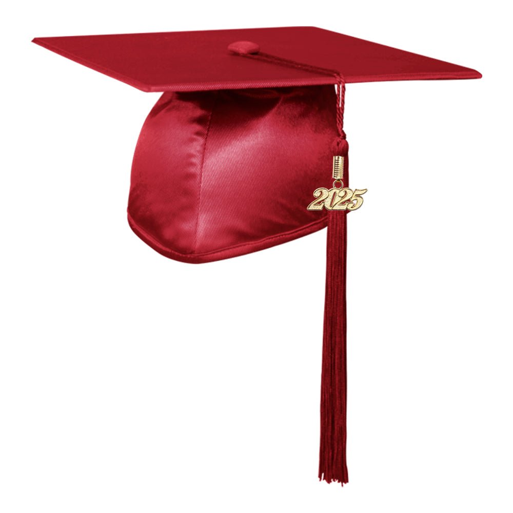 Shiny Red Graduation Cap & Tassel by Wholesale Grad Supply