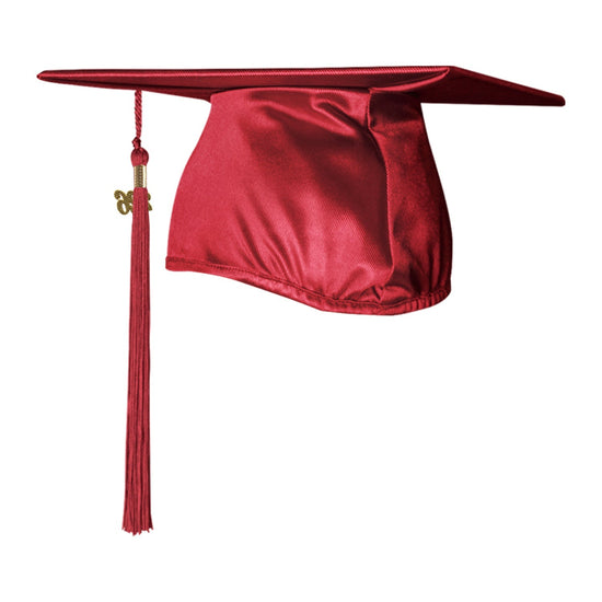 Shiny Red Graduation Cap & Tassel by Wholesale Grad Supply