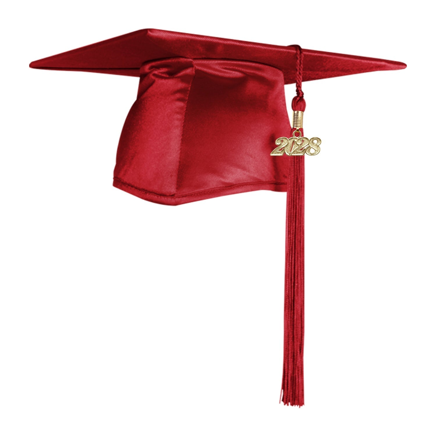 Shiny Red Graduation Cap & Tassel by Wholesale Grad Supply