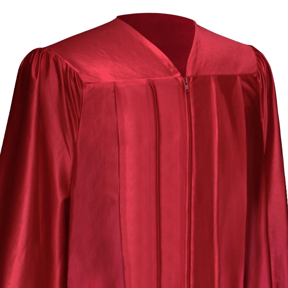 Shiny Red Graduation Gown & Cap by Wholesale Grad Supply