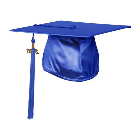 Shiny Royal Blue Graduation Cap & Tassel by Wholesale Grad Supply