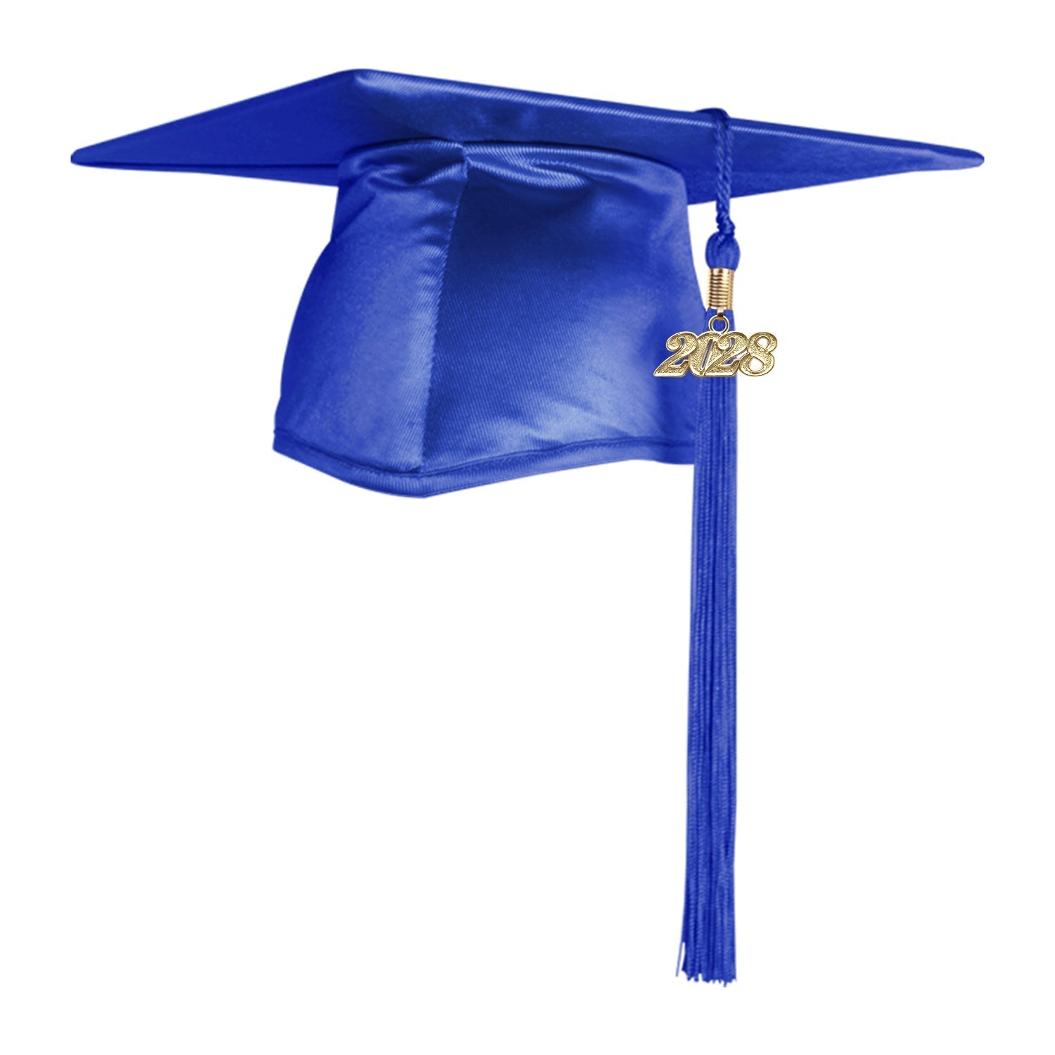 Shiny Royal Blue Graduation Cap & Tassel by Wholesale Grad Supply