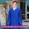 Shiny Royal Blue Graduation Gown by Wholesale Grad Supply