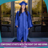 Shiny Royal Blue Graduation Gown & Cap by Wholesale Grad Supply