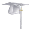 Shiny Silver Graduation Cap & Tassel by Wholesale Grad Supply