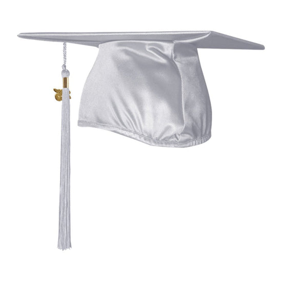 Shiny Silver Graduation Cap & Tassel by Wholesale Grad Supply