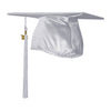 Shiny Silver Graduation Cap & Tassel by Wholesale Grad Supply