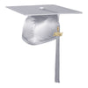 Shiny Silver Graduation Cap & Tassel by Wholesale Grad Supply