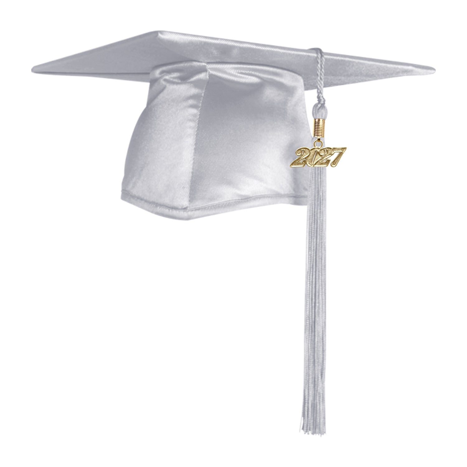 Shiny Silver Graduation Cap & Tassel by Wholesale Grad Supply
