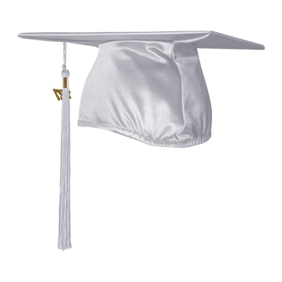 Shiny Silver Graduation Cap & Tassel by Wholesale Grad Supply