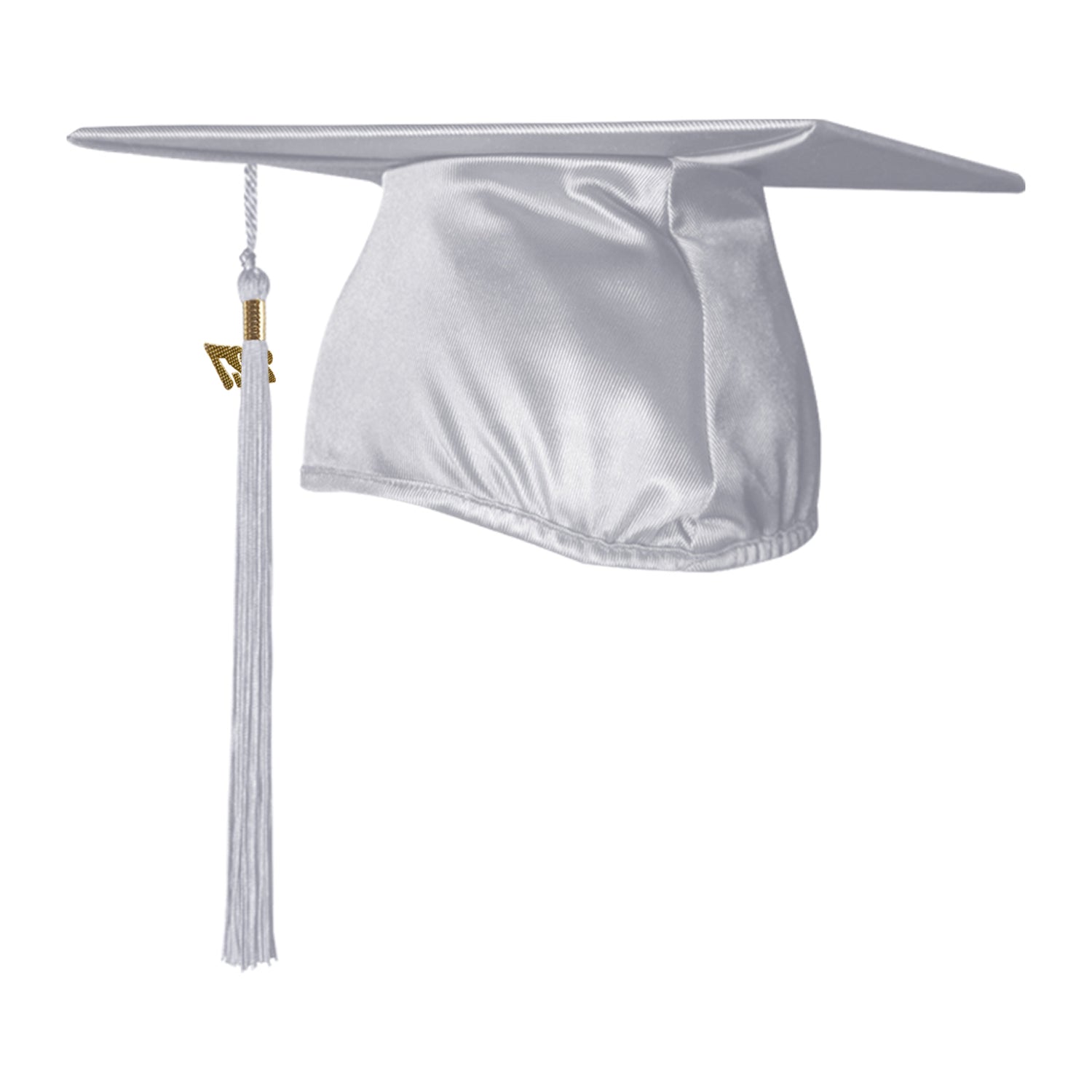 Shiny Silver Graduation Cap & Tassel by Wholesale Grad Supply