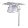 Shiny Silver Graduation Cap & Tassel by Wholesale Grad Supply