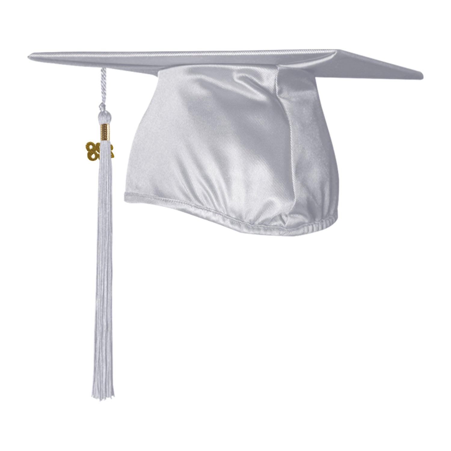 Shiny Silver Graduation Cap & Tassel by Wholesale Grad Supply