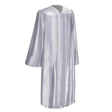 Shiny Silver Graduation Gown by Wholesale Grad Supply