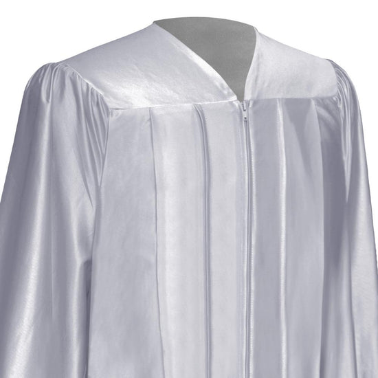 Shiny Silver Graduation Gown by Wholesale Grad Supply