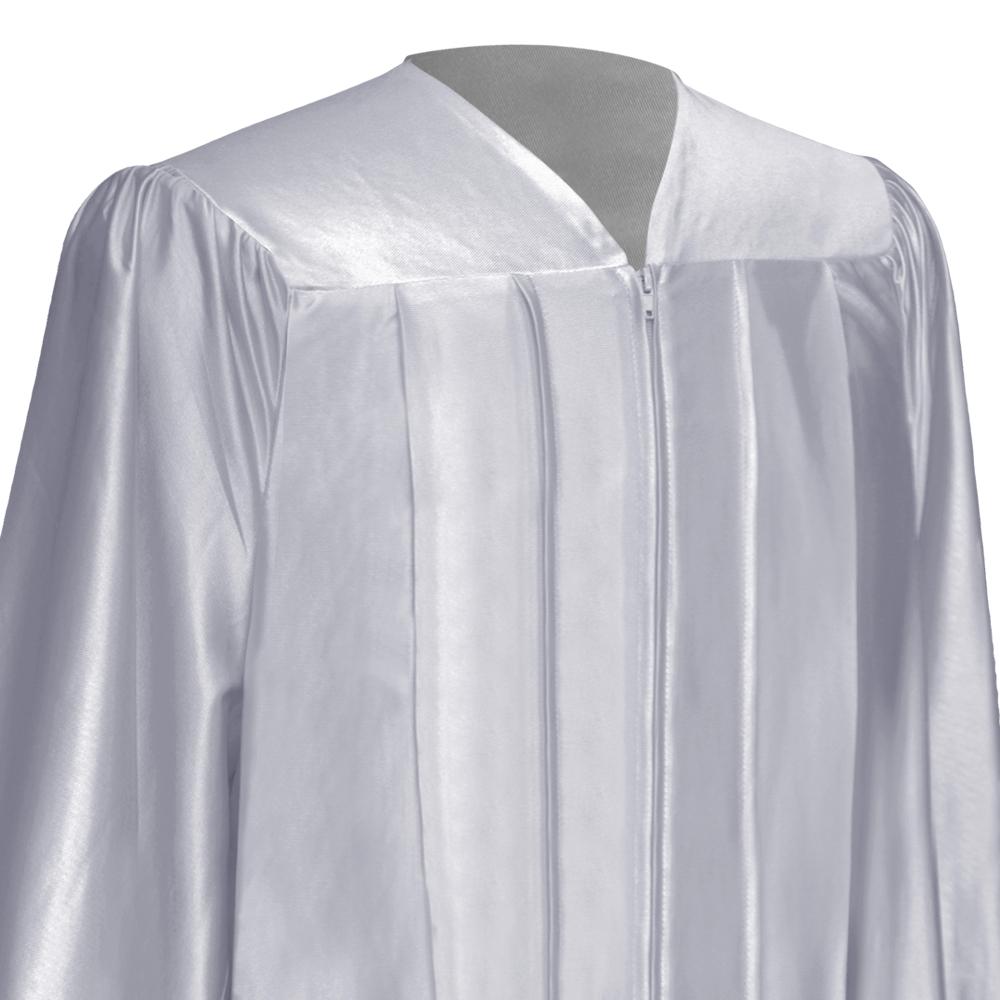 Shiny Silver Graduation Gown by Wholesale Grad Supply