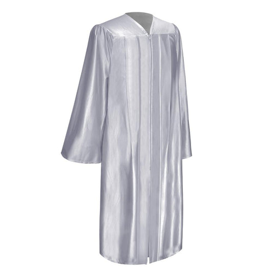 Shiny Silver Graduation Gown & Cap by Wholesale Grad Supply