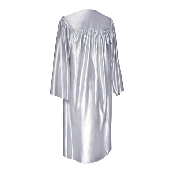 Shiny Silver Graduation Gown & Cap by Wholesale Grad Supply