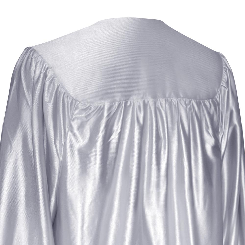 Shiny Silver Graduation Gown & Cap by Wholesale Grad Supply