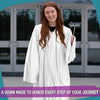 Shiny White Graduation Gown by Wholesale Grad Supply