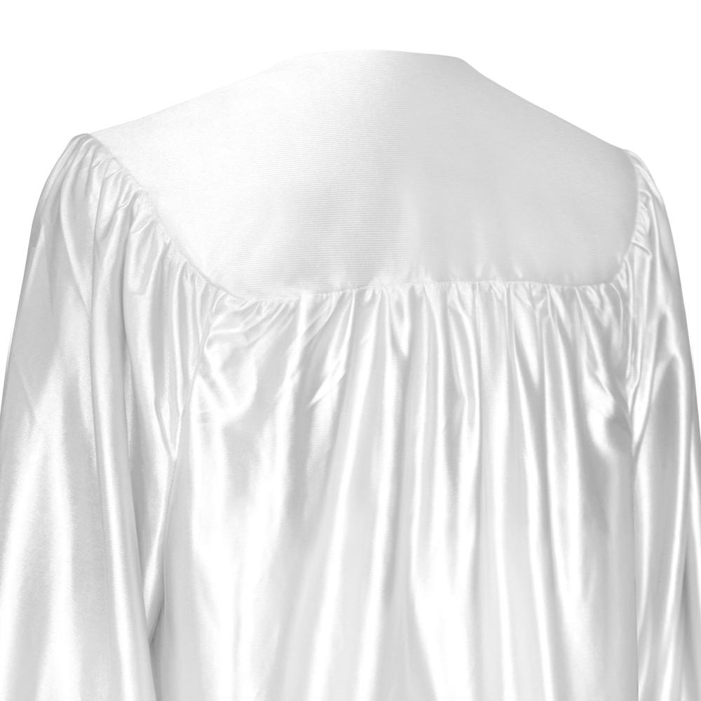 Shiny White Graduation Gown & Cap by Wholesale Grad Supply