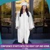 Shiny White Graduation Gown & Cap by Wholesale Grad Supply