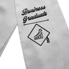 Silver Business Graduate Stole/Sash with Classic Tips by Wholesale Grad Supply