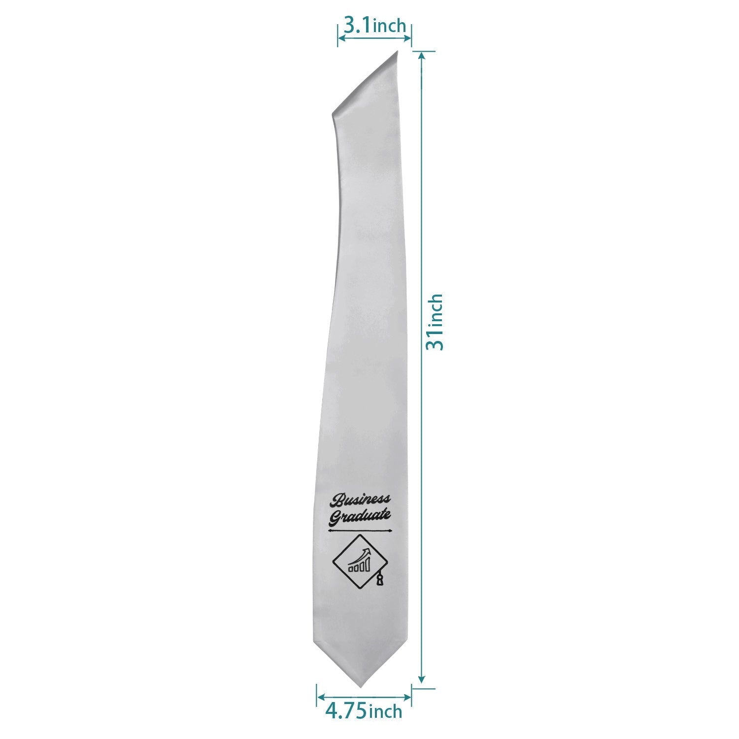 Silver Business Graduate Stole/Sash with Classic Tips by Wholesale Grad Supply