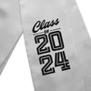 Silver Class of 2024 Graduation Stole/Sash with Classic Tips by Wholesale Grad Supply