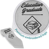 Silver Education Graduate Stole/Sash with Classic Tips by Wholesale Grad Supply
