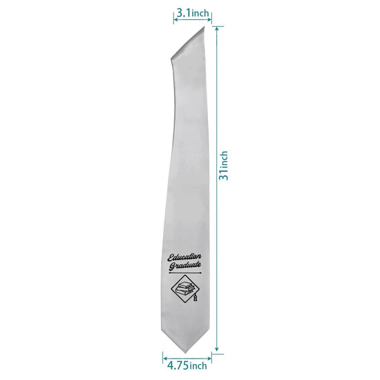 Silver Education Graduate Stole/Sash with Classic Tips by Wholesale Grad Supply