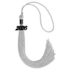 Silver Graduation Tassel with Black Bling Charm by Wholesale Grad Supply