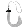 Silver Graduation Tassel with Black Bling Charm by Wholesale Grad Supply