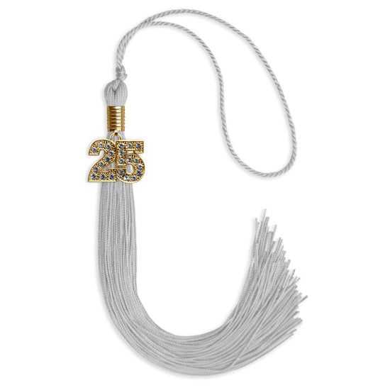Silver Graduation Tassel with Gold Bling Charm by Wholesale Grad Supply