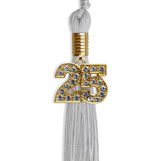 Silver Graduation Tassel with Gold Bling Charm by Wholesale Grad Supply